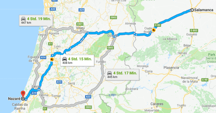 Vierte Etappe: Salamanca –&nbsp;Nazaré